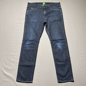 Hugo Boss Jeans Mens 33x29 Blue Stretch Denim‎ Straight Leg Classic Fit Pants
